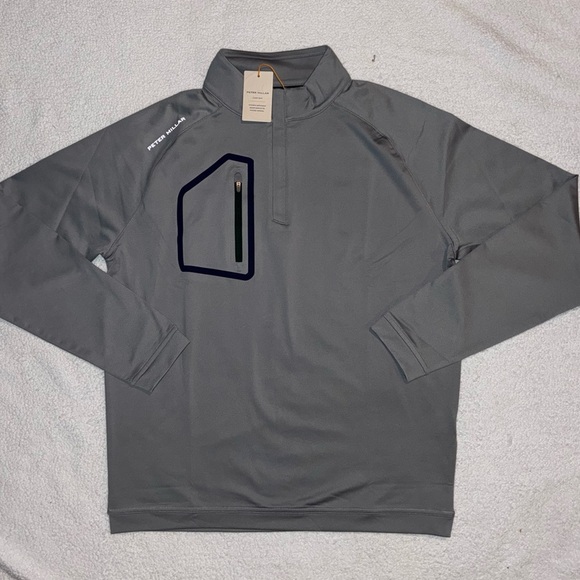 New Peter Millar Crown Sport Forge Performance Quarter Zip Pullover Golf Gray - Picture 2 of 7